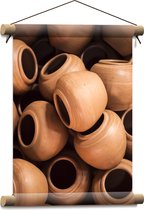 Textielposter - Verzameling Beigekleurige Potten - 30x40 cm Foto op Textiel