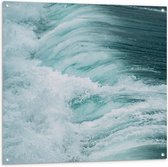 Tuinposter – Stromende Golven in de Zee - 100x100 cm Foto op Tuinposter (wanddecoratie voor buiten en binnen)