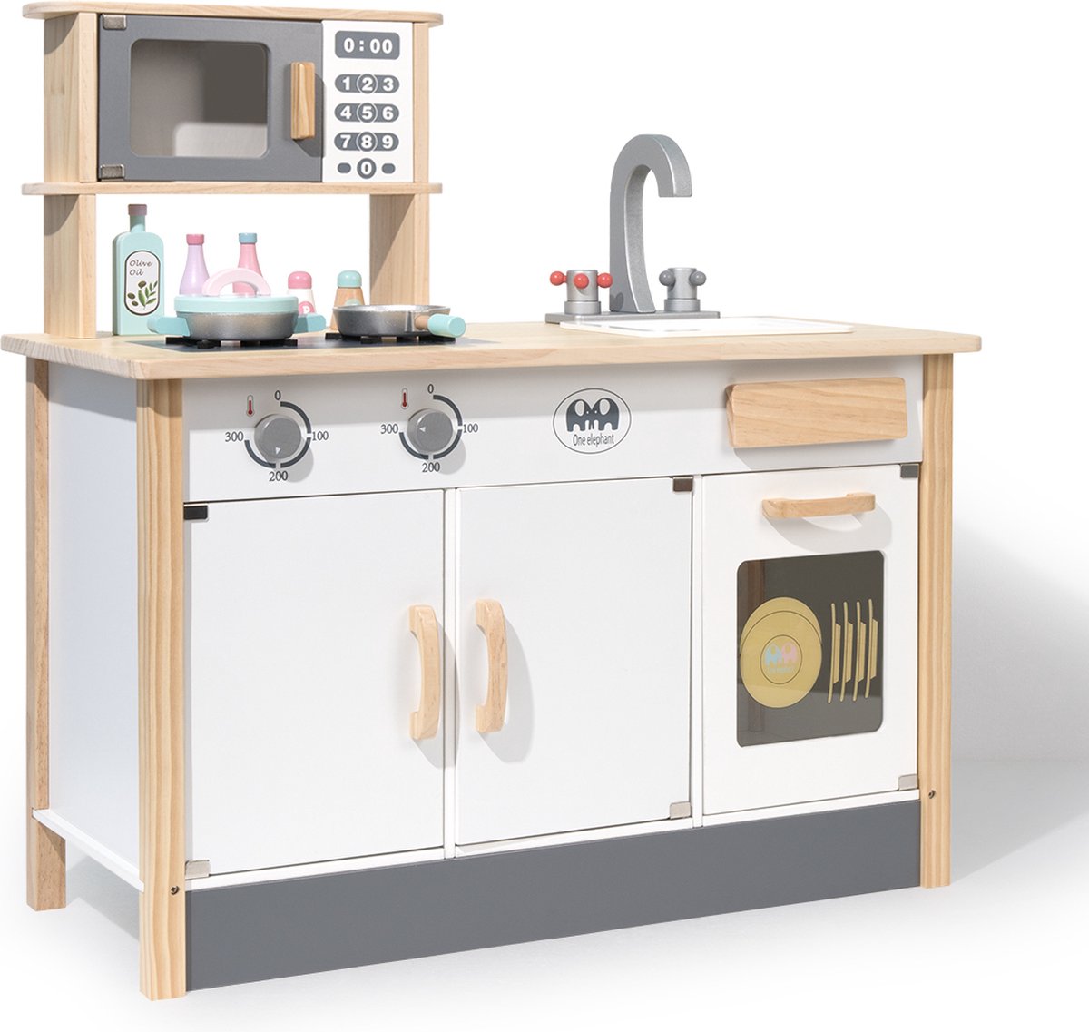 Teamson Kids XL Modulaire Houten Speelkeuken met Oven, Gootsteen en