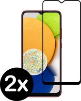 Smartphonica Samsung Galaxy A03 full cover tempered glass screenprotector van gehard glas met afgeronde hoeken - 2 stuks geschikt voor Samsung Galaxy A03