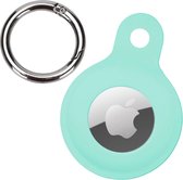Hoesje Geschikt voor Apple AirTag-Sleutelhanger Houder Siliconen Hoes - Hoes Geschikt voor Apple AirTag Hoesje - Turquoise