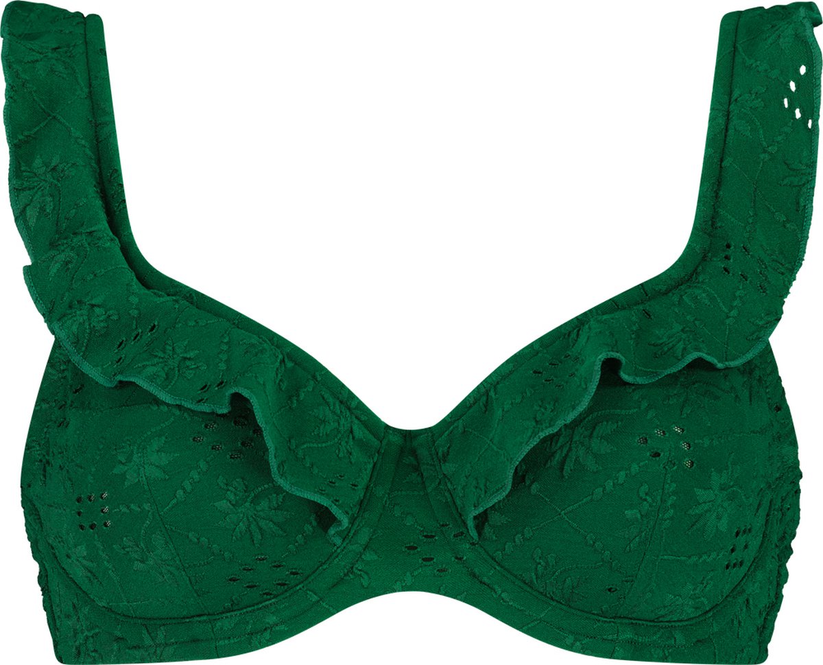Beachlife Green Embroidery Dames Bikinitopje - Maat E44