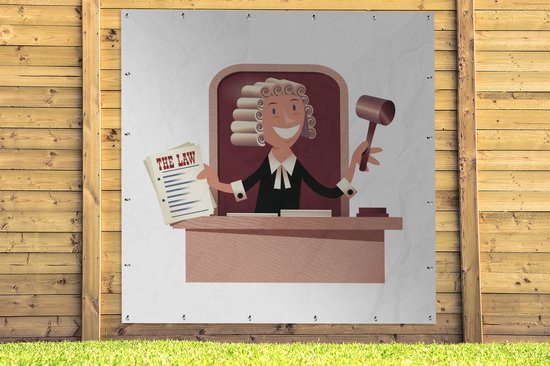 Affiche de Jardin un juge sur son siège - 200x200 cm - Toile jardin - Affiche extérieure