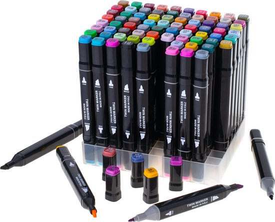Aoriyar 48 Farben Kunst Marker, Alkohol Marker Färbung Dual Tip Künstler Stifte Set für Studenten Manga Künstler Zeichnung Skizzieren Unterstreichen Illustration Malerei Kartenherstellung