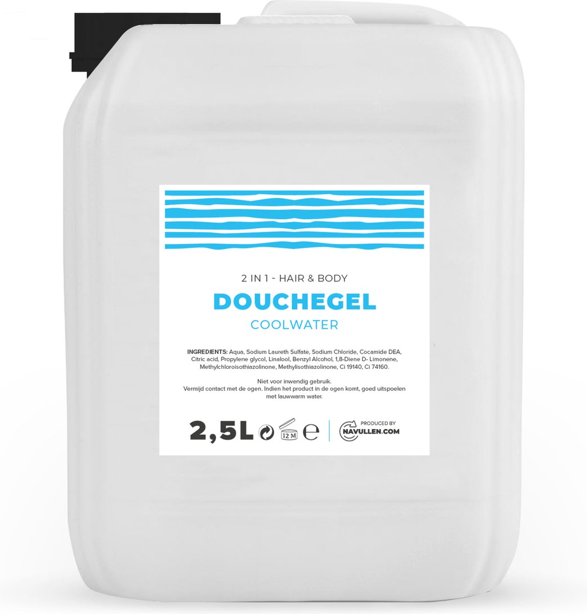Douchegel - Coolwater - 2,5 Liter - Jerrycan - Hair & Body - Navulling – Navullen