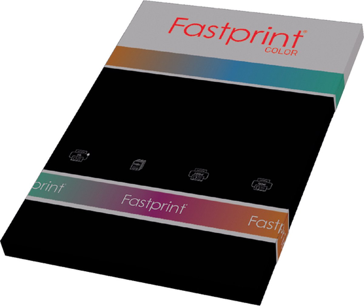 Kopieerpapier Fastprint A4 80gr zwart 100vel - 10 stuks
