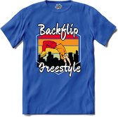 Backflip Freestyle | Free Running - Free Runner - T-Shirt - Unisex - Royal Blue - Maat S