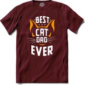 Best Cat Dad Ever | Katten - Kat - Cats - T-Shirt - Unisex - Burgundy - Maat XXL