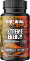 King Active | Xtreme Energy | 60 vegan caps | Energy and Stamina Booster | Mega dosering werkzame stoffen! | Helpt prestaties te verbeteren | Positieve invloed op het uithoudingsvermogen | Bevordert de reactiesnelheid