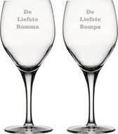 Rode wijnglas gegraveerd - 42,5cl - De Liefste Bomma-De Liefste Bompa