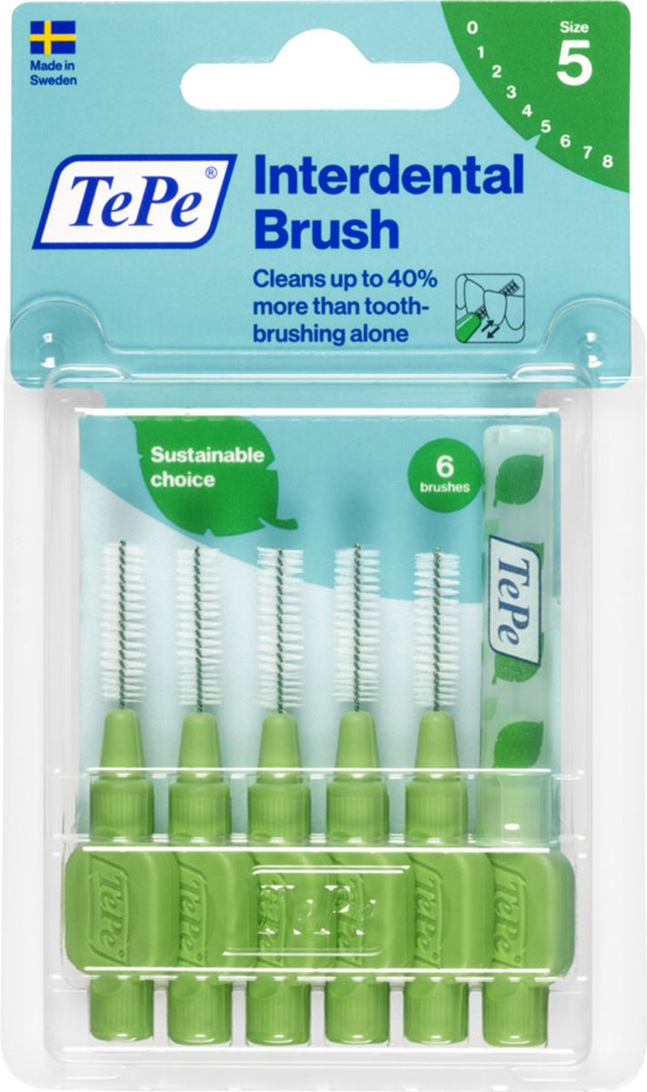 Goedkoopste 10x TePe Interdentale Ragers Original 0,8 mm Groen blister à 6 stuks