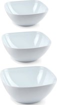 Plasticforte voedsel serveerschalen - set 12x - wit - kunststof - in 3 formaten