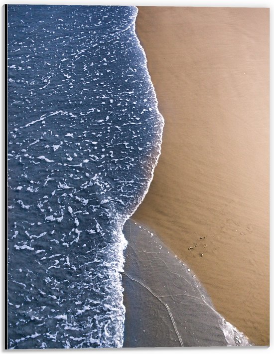 Dibond - Blauwe Zee met Strand - 30x40 cm Foto op Aluminium (Met Ophangsysteem)