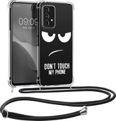 kwmobile telefoonhoesje geschikt voor Samsung Galaxy A53 5G - Hoesje met telefoonkoord - Back cover voor smartphone - Case in wit / transparant