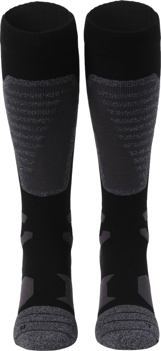 NOMAD® Skisokken Pro Merinowol 1-Pack | Maat 43/46 Zwart | Skiën / Snowboarden / Wandelen | Goede vochtafvoer | Extra versteviging | Ski Sokken Heren / Dames