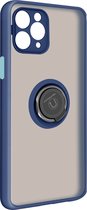 Geschikt voor Apple iPhone11 Pro Max Bi-materiaal Case Ring Video-Ondersteuning nachtblauw