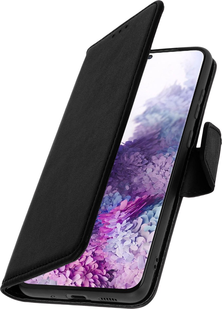 Geschikt voor Samsung Galaxy S20 Leren Cover Kaarthouder Premium Stand Function zwart
