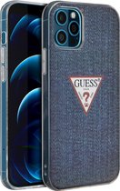 Guess Denim Back Case - Apple iPhone 12 Pro Max (6.7") - Donkerblauw