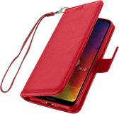 Cover Geschikt voor Honor 8A/Huawei Y6/Y6S Flip Wallet Stand Video rode