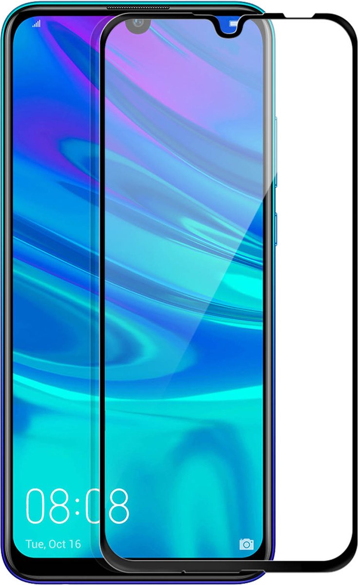 Geschikt voor Huawei P Smart 2019 Schermfilm van Gehard Veiligheidsglas Afgerond Zwart