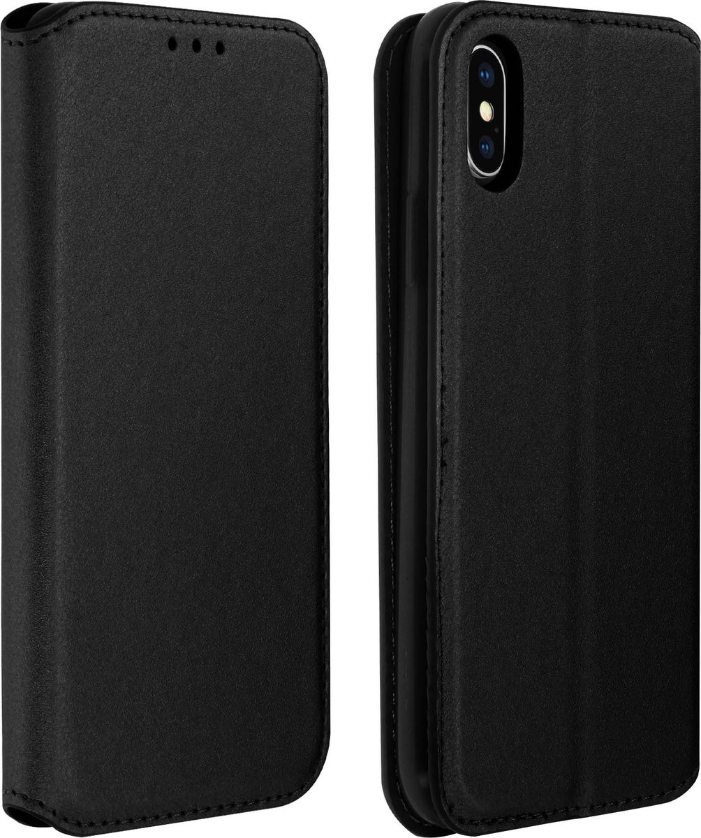 Avizar Étui pour Geschikt voor Apple iPhone X / XS Housse folio portefeuille protection Classic Edition, Zwart