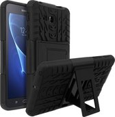 Geschikt voor Samsung Tab A6 7/Tab A 7 Shockproof Case met Metalen riemclip zwart