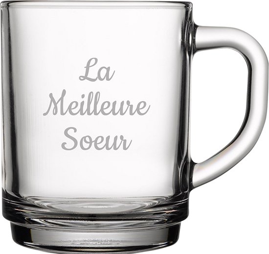 Verre à thé gravé - 25.5cl - La Meilleure Soeur
