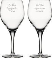 Rode wijnglas gegraveerd - 42,5cl - Le Plus Sympa des Frères & La Plus Sympa des Soeurs