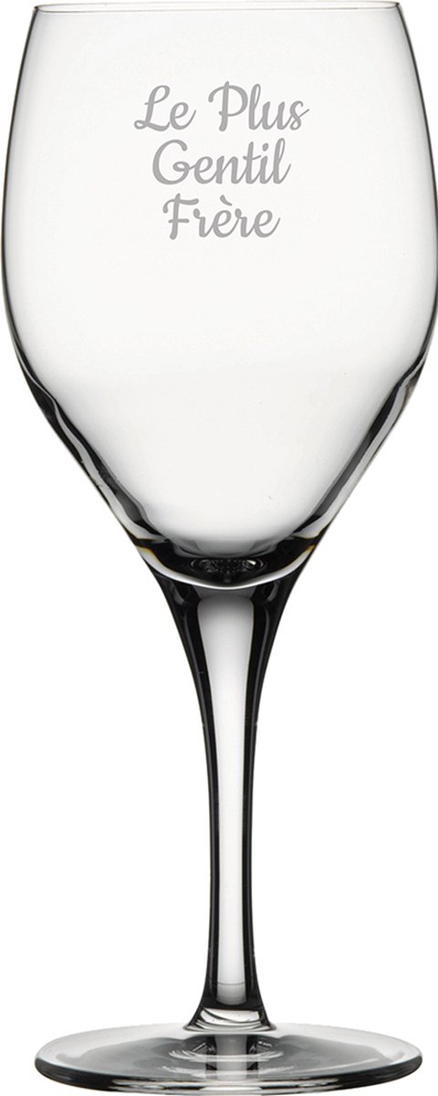 Witte wijnglas gegraveerd - 34cl - Le Plus Gentil Frère