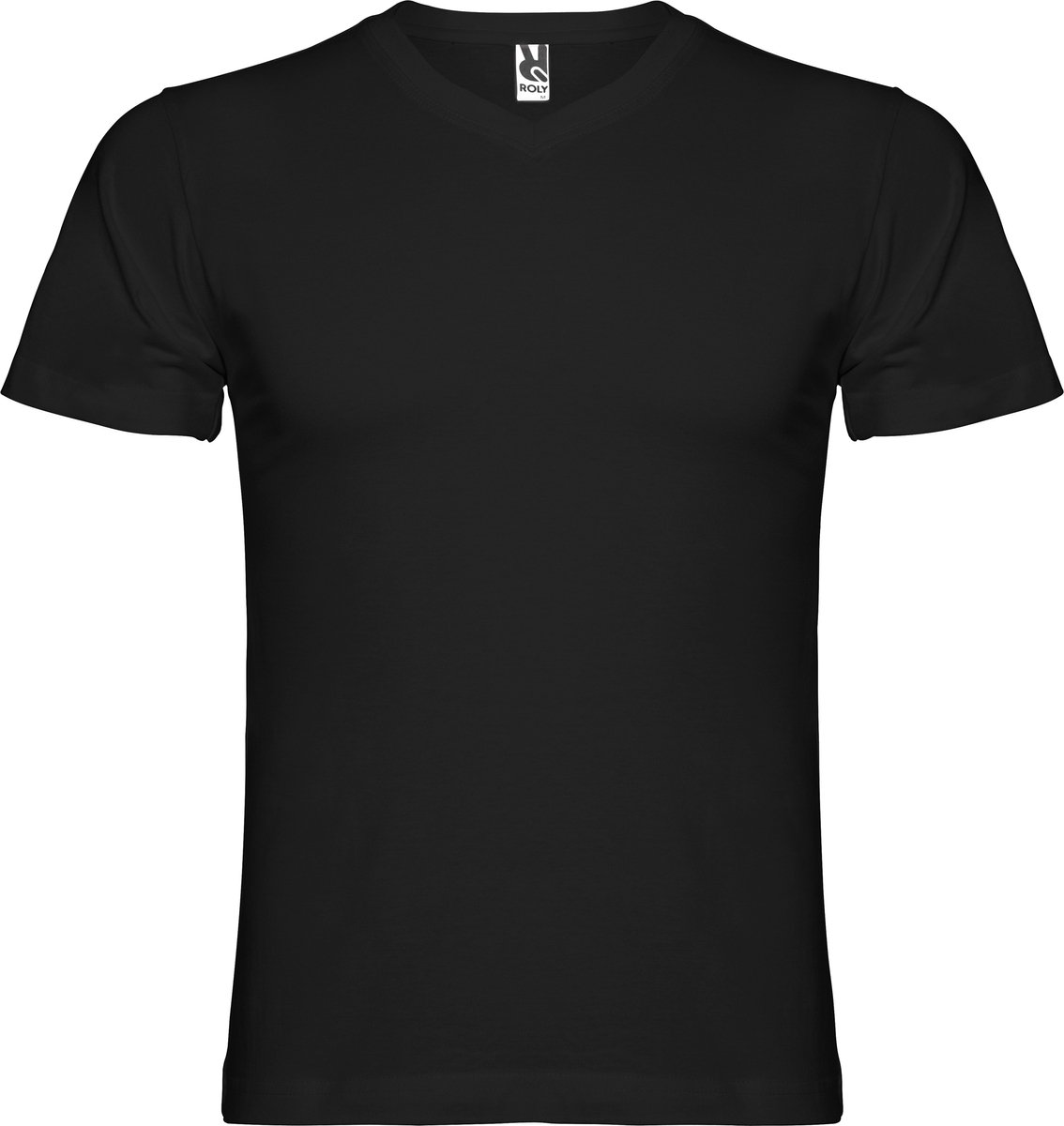 T-shirt ‘Samoyedo’ met V-hals merk Roly Zwart