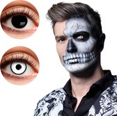 Boland - Paar 3-maands duolenzen Skullface - Volwassenen - Halloween en Horror - Halloween contactlenzen - Horror