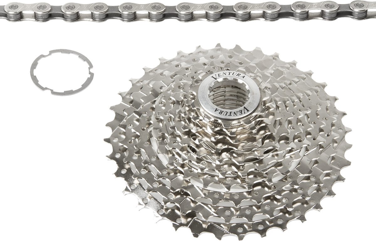 Ventura Power Set Cassette + Ketting 10S 11-36T Zilver