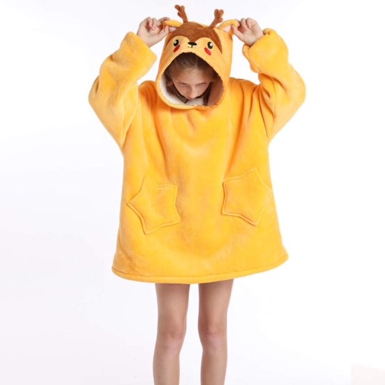 || KIDS || Hoodie Blanket || oversized deken | | capuchon deken || winter trui || Slaapkleding || Yellow brown ||