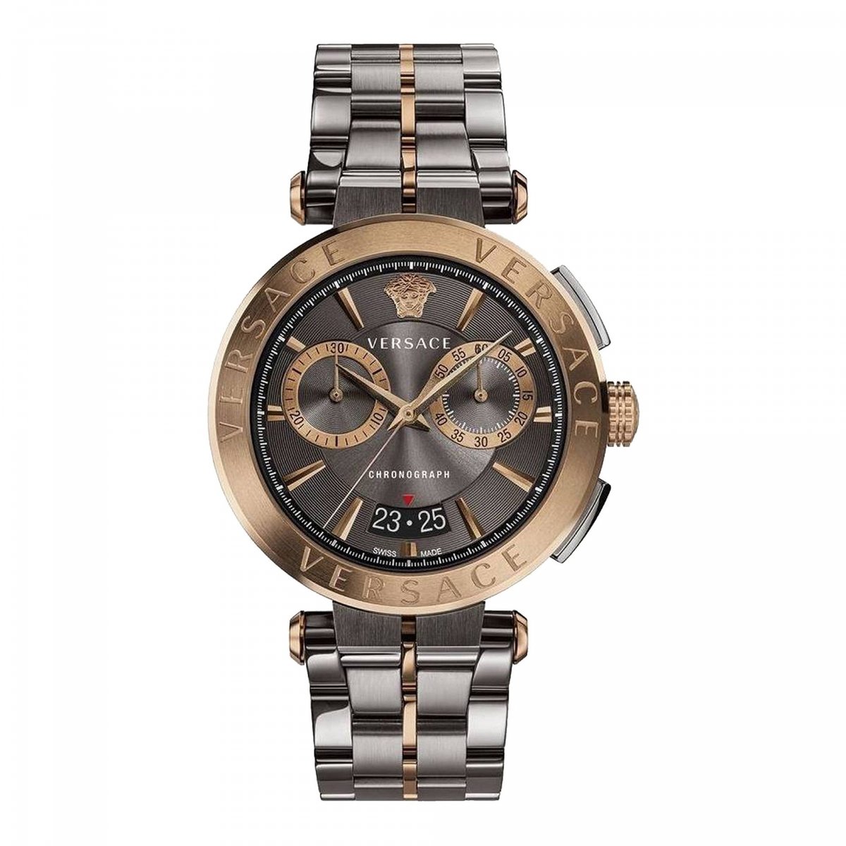 Versace VE1D00619 horloge mannen - Roestvrij Staal - donker grijs