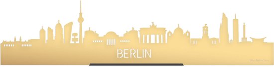 Standing Skyline Berlijn Goud Metallic - 60 cm - Woondecoratie design - Decoratie om neer te zetten en om op te hangen - Meer steden beschikbaar - Cadeau voor hem - Cadeau voor haar - Jubileum - Verjaardag - Housewarming - Interieur - WoodWideCities