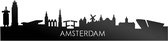 Skyline Amsterdam Zwart Glanzend - 120 cm - Woondecoratie - Wanddecoratie - Meer steden beschikbaar - Woonkamer idee - City Art - Steden kunst - Cadeau voor hem - Cadeau voor haar - Jubileum - Trouwerij - WoodWideCities