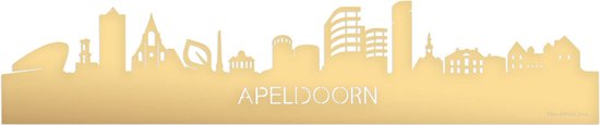 Skyline Apeldoorn Goud Metallic - 120 cm - Woondecoratie - Wanddecoratie - Meer steden beschikbaar - Woonkamer idee - City Art - Steden kunst - Cadeau voor hem - Cadeau voor haar - Jubileum - Trouwerij - WoodWideCities