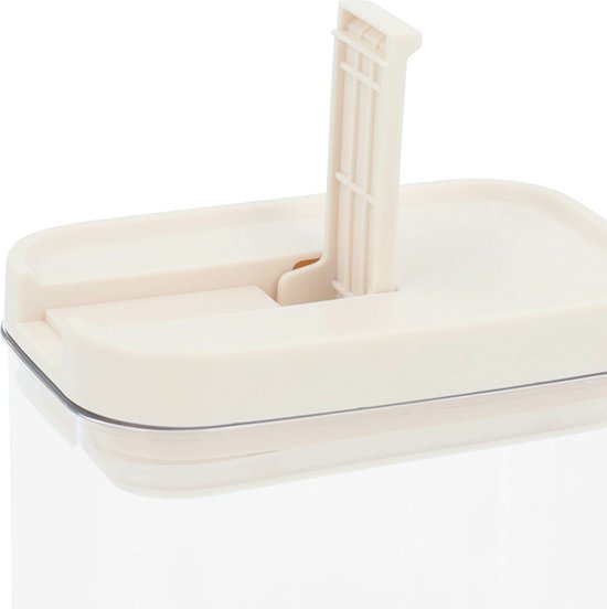Bocaux de conservation Krumble - Set de 4 - 1300 ml - Conservation des Aliments - Bocaux de Conservation - Couvercle Hermétique - Boîtes de Bidons alimentaires - Boîte Fraîcheur - Passe au Lave-Vaisselle - Plastique - Transparent - Beige