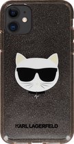 Glitter hoesje iPhone 12 Mini Karl Lagerfeld transparant goud