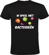 Ik speel met bacterie Heren T-shirt | microbioloog | bacteriologie | microbiologie | wetenschap | onderzoeker | Zwart