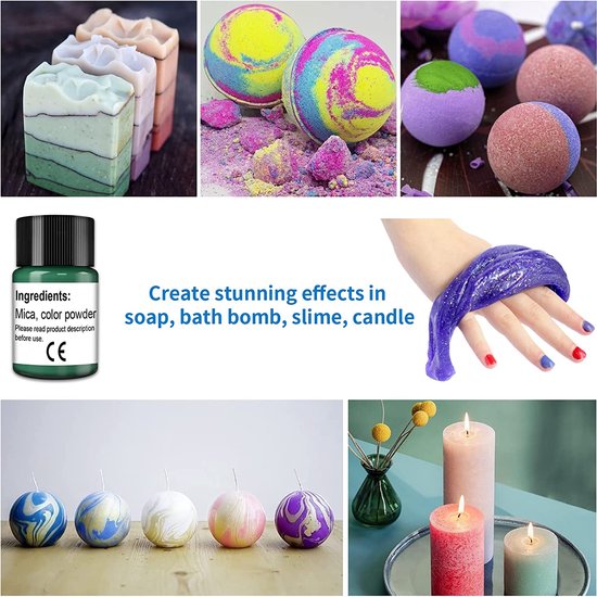 5gr pigment mica poudre colorant métallique, teinte, résine, bougie, savon,  slime, maquillage, vernis à ongles, bombe de bain