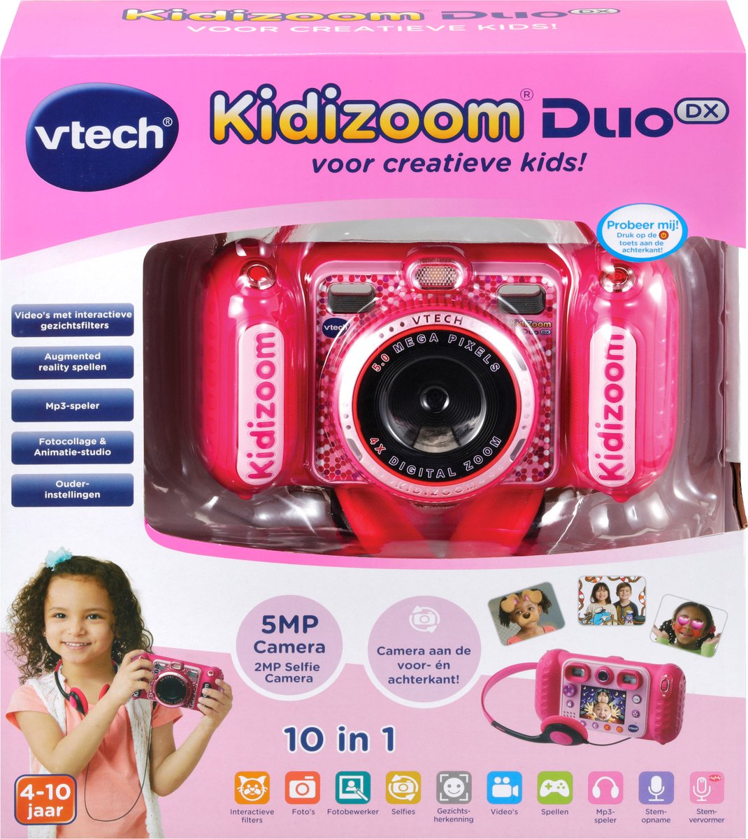 Spelen met Inwoner donderdag VTech KidiZoom Duo DX Camera - Interactief Speelgoedcamera - Roze - 4 tot  10 Jaar | bol.com