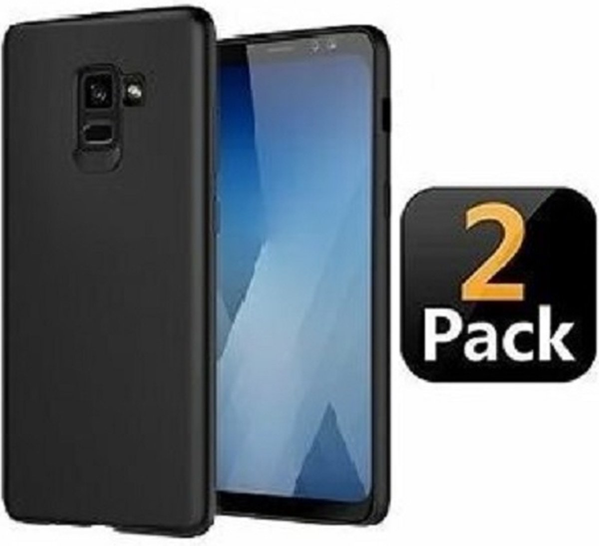 Samsung A5 2018 Hoesje TPU Siliconen Zwart 2x