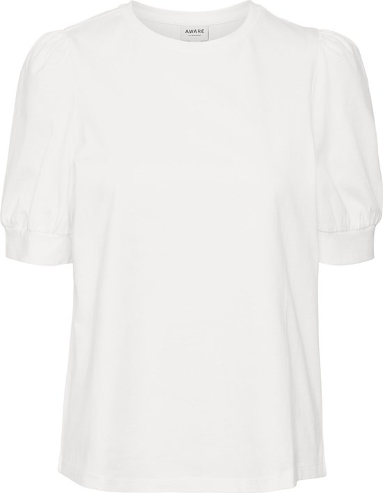 VERO MODA AWKERRY 2/4 O-NECK TOP NOOS Dames T-shirt - Bright White