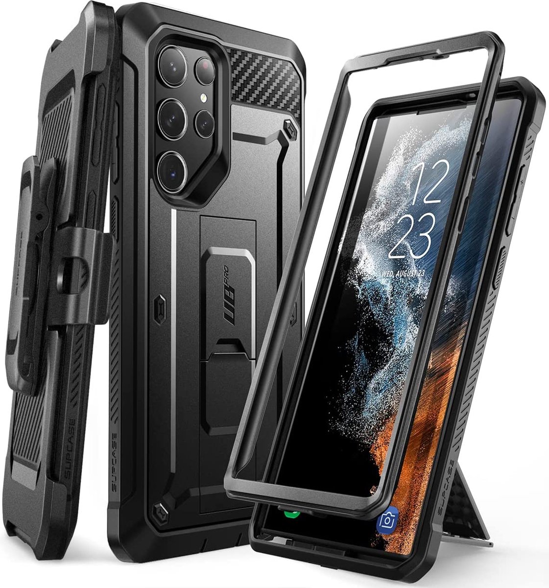 Supcase i-Blason Unicorn Beetle Pro Case voor Samsung Galaxy S23 Ultra - Zwart