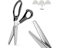 Professionele Kartelschaar - stofschaar 7 golf mm XL - Kleermakersschaar - Golven - StofSchaar 24 CM - Duurzaam Stoffenschaar / Stofschaar - Geschikt voor Stof / denim / Leer / Schaar Kartels Zig Zag schaar - Coupeuseschaar kledingschaar -