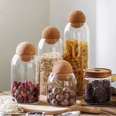 Glazen pot met Kurk - Set B - Met deksel - Snoeppot - Voorraadpot - Voorraadpotten - Decoratie keuken
