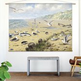 Wandkleed Aan het strand van M.A. Koekkoek - L: Landscape 135 x 95 cm