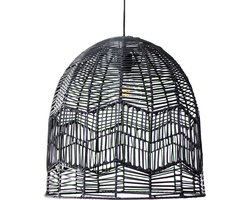 Rotan / Rieten Hanglamp - Handgemaakt - Zwart - ⌀45 cm