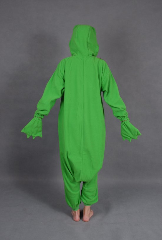KIMU Onesie kikker pak kostuum groen - kikkerpak jumpsuit pyjama